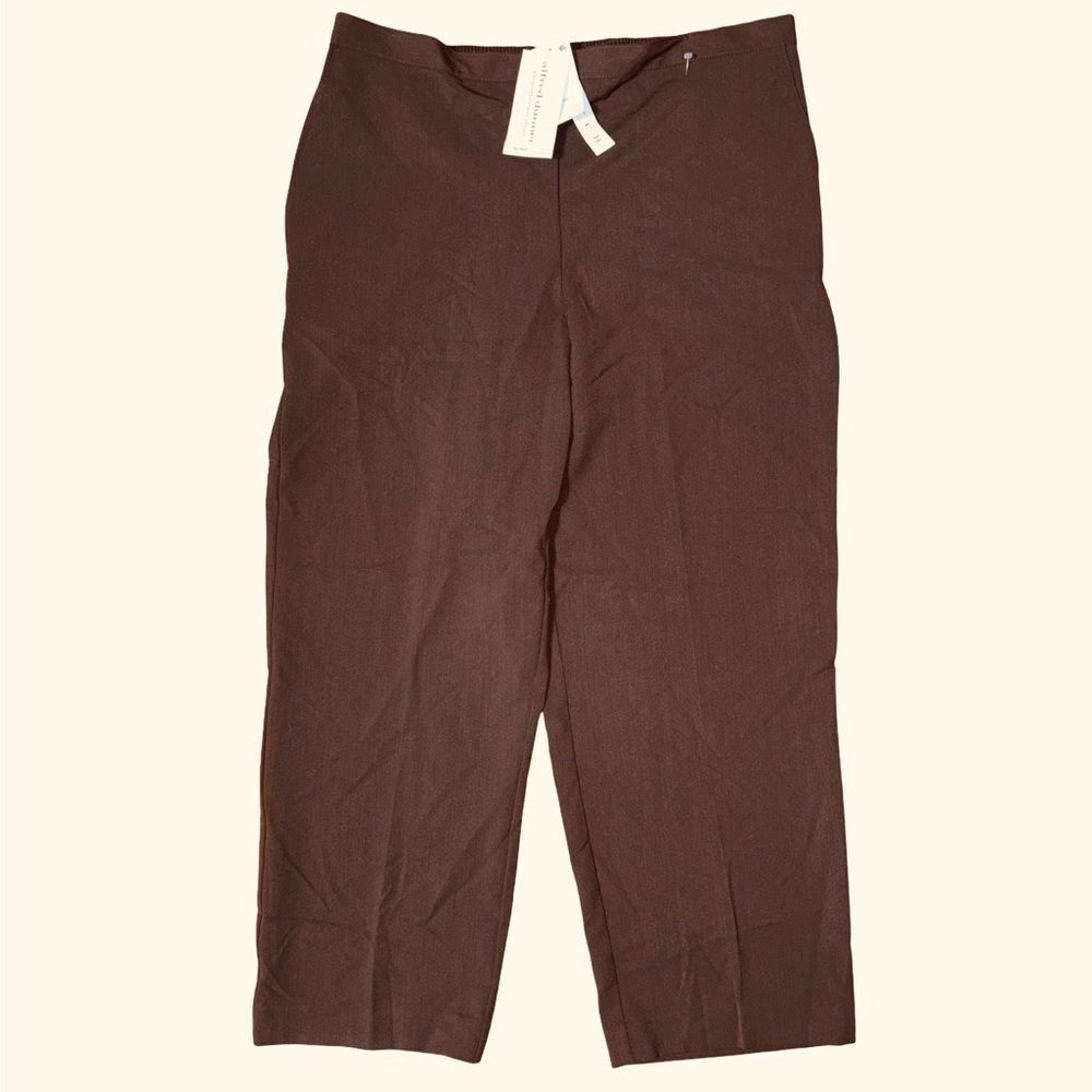 Alfred Dunner Brown Straight Leg Pants with Pockets